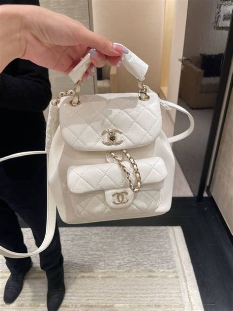 chanel duma backpack white|Chanel duma backpack 2022.